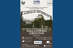 Vintage cemetery image. Voices of the Eighth, Part III: Hallowed Ground performance poster