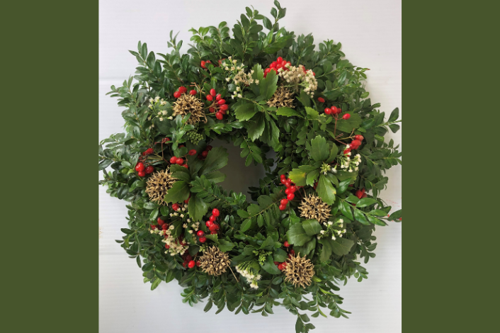 Holiday greens wreath
