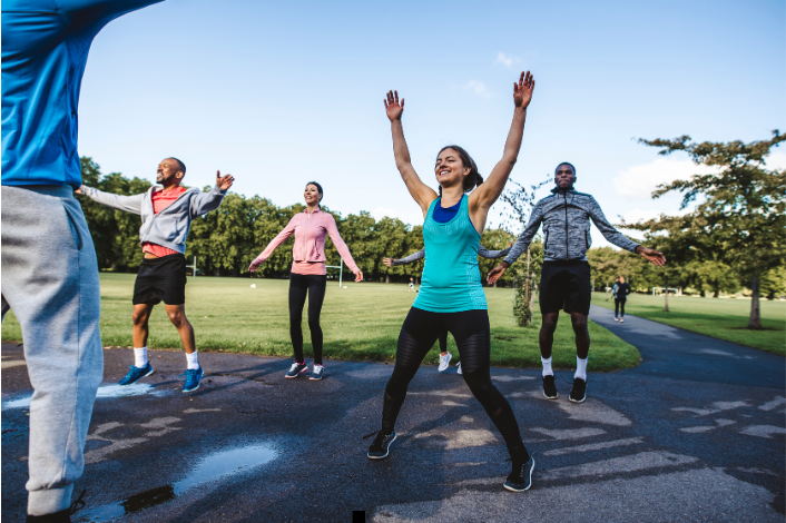 Group of people exercising