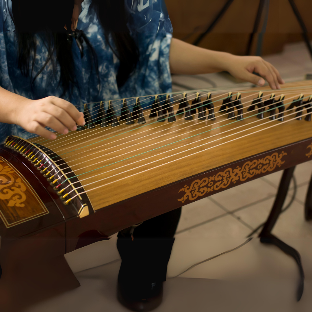 Person Playing the Dulcimer - Close Up of Hands on the Strings