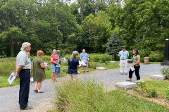 Group of people exploring the Dr. Martin Luther King, Jr. Garden on the Harrisburg Greenbelt