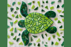 Mosaic Art Piece that looks like a sea turtle