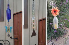 homemade wind chimes made from wine bottles