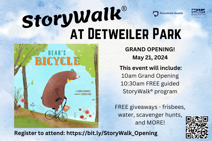 StoryWalk at Detweiler Park Grand Opening May 21, 2024 10:00 AM - Bear's Bicycle