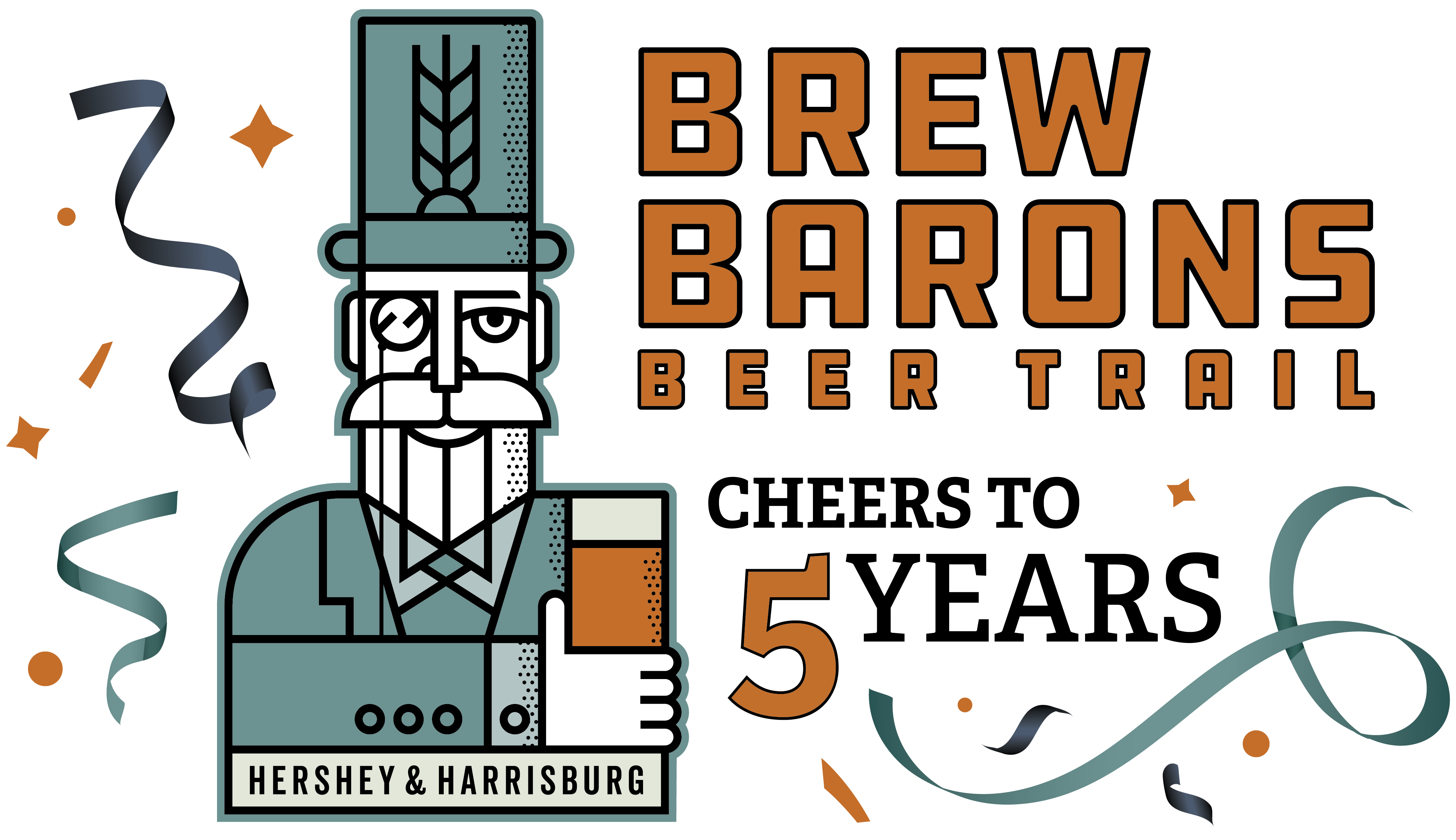 Hershey & Harrisburg Brew Barons Beer Tril 5th Anniversary Logo_white Background