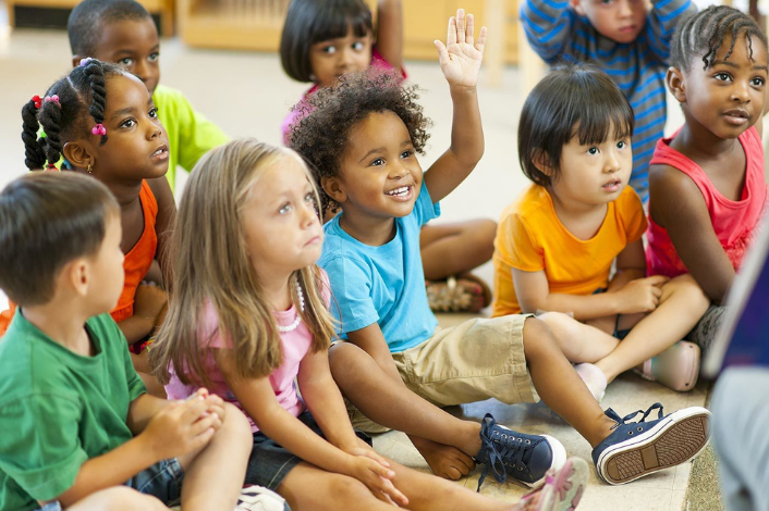 Children sitting on floor