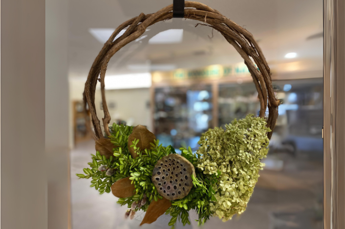 Wreath made from natural materials