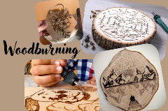 examples of designs burnt into pieces of wood