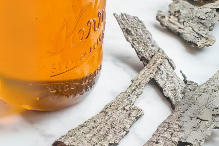 bark and maple syrup